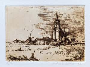 Simon Koene - Kerkje van Loosduinen bij opkomend onweer verkocht voor € 10!