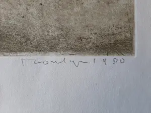 Jan Montyn - Ets/aquatint: Meditation garden uit 1980. kopen? Bied vanaf 45!