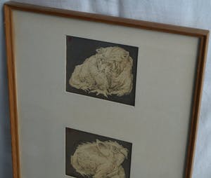 Klaas Pijlman - 3 Tekeningen , Fantasiedieren – gesigneerd & ingelijst - 1972 kopen? Bied vanaf 10!