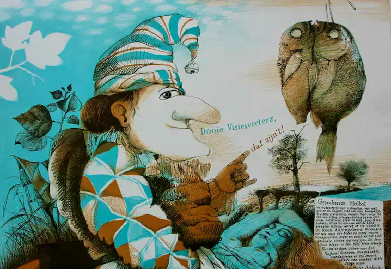 Buy Nicolaas Wijnberg - Litho: Dooie visiesvreters - 1977? Bid from 55!