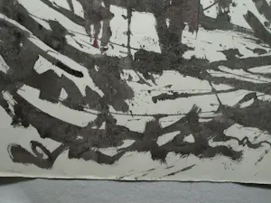 Anton Heyboer - Acrylverf , Abstracte voorstelling Kotter IJmuiden YM348 – 79 x 107 cm. kopen? Bied vanaf 150!