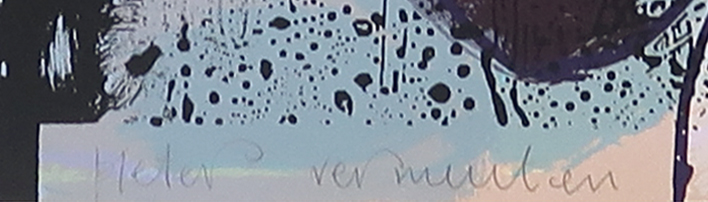 Pieter Vermeulen - Zeefdruk, Abstracte compositie kopen? Bied vanaf 1!