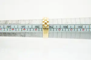 89-  Aparte 18Krt geel gouden Rolex stijl ring - iets verbogen - unisex model kopen? Bied vanaf 235!