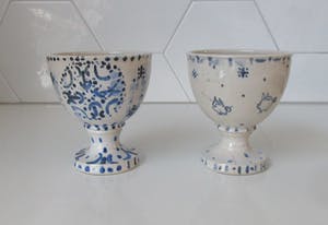 Sjoerd Jonkers - Twee Studio Keramische blauw witte bokalen kopen? Bied vanaf 30!