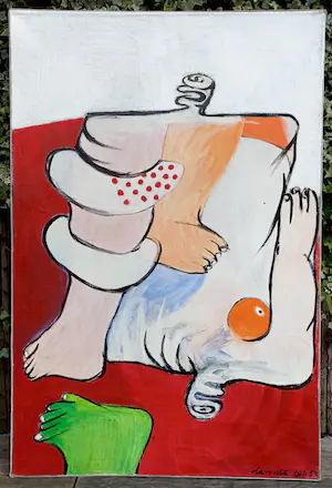 Hannes Postma - Figuren (1965), olieverf op doek (groot!) kopen? Bied vanaf 1!