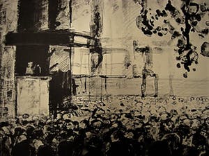 Aat Veldhoen - Vroege Litho in de Oosterkerk Amsterdam" gesigneerd kopen? Bied vanaf 1!