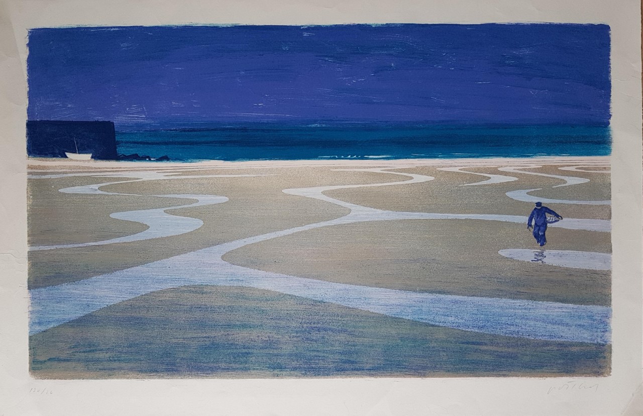 Niet of onleesbaar gesigneerd - zeefdruk, wad, onbekende signatuur verkocht voor € 1!