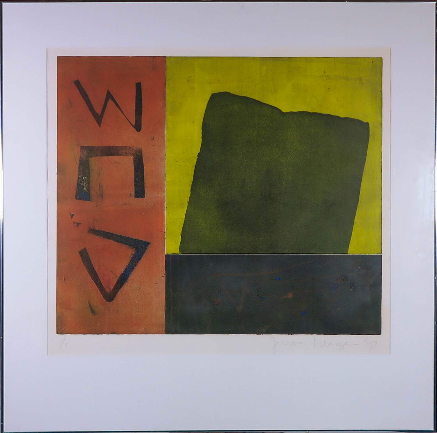 Jose van Tubergen - Monoprint, Zonder titel - Ingelijst (Groot) kopen? Bied vanaf 50!