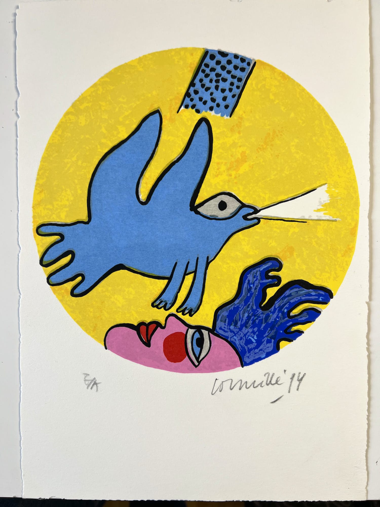 Corneille - Droombeelden - Handgesigneerd Zeefdruk + stempel Atelier Corneille op de rug verkocht voor € 135!