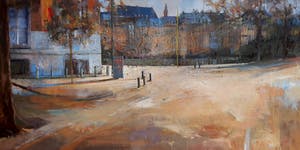 Klaas Werumeus Buning - Gezicht op het Binnenhof, olieverf op doek (mooi ingelijst, groot) kopen? Bied vanaf 1000!