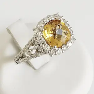 Citrien en diamanten ring kopen? Bied vanaf 2450!