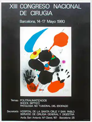 Joan Miro - Kleurenoffset-litho. Affiche: CONGRESO NATIONAL uit 1980 (zeldzaam) vendu pour 59€ !