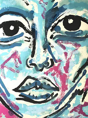Peter Klashorst - Blue Face kopen? Bied vanaf 140!