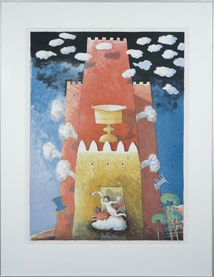 Gert Strengholt - Litho, Storm in Huis, Ingelijst kopen? Bied vanaf 1!