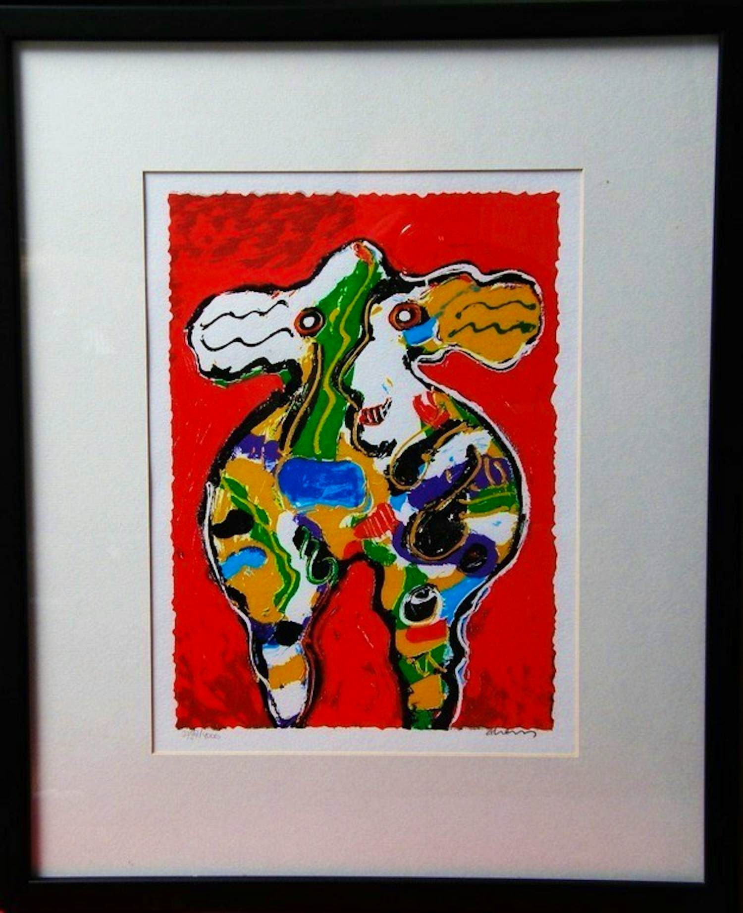 Peter Diem - Bonte Koe, mooi gelijst verkocht voor € 55!