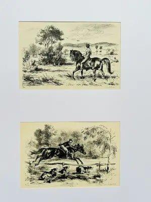 Emil Kotrba - Lot van twee paarden litho's kopen? Bied vanaf 55!