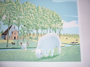 Marcus van Hoorn - Zeefdruk, Titel, "Hollandse pyramide". kopen? Bied vanaf 35!