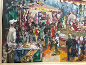Jan Kuhr - Schilderij, kermis kopen? Bied vanaf 150!