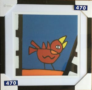 Piet Quekel - Lot van 2 kleurrijke zeefdrukken | Rode vogel & Twee groene vogels (nieuw!) kopen? Bied vanaf 59!