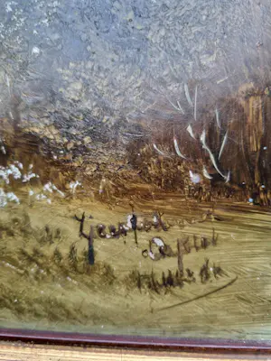 Curiosa - schilderij tegeltableau winters landschap naar Louis Apol kopen? Bied vanaf 10!