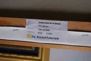 De Kunstfabriek - Rembrandt, zelfportret 4x in blauw - groot olieverfschilderij kopen? Bied vanaf 195!