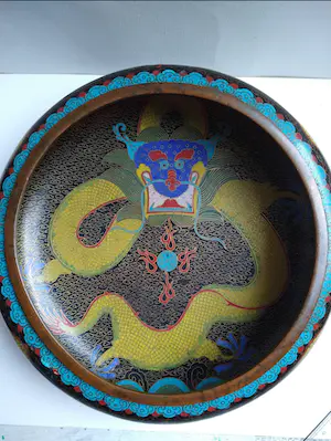 Niet of onleesbaar gesigneerd - Cloissonné schaal en vaas kopen? Bied vanaf 1!