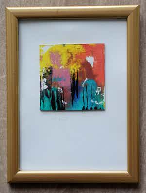 Tilly Wils - ingelijst acryl op karton: door de bomen het bos verkocht voor € 35!