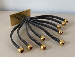 Niet of onleesbaar gesigneerd - Karshi Menorah kandelaar 24k gold plated kopen? Bied vanaf 1!