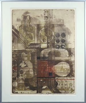 Anne Huitema - Ets, Elementen uit de elektriciteitsvoorziening - Ingelijst kopen? Bied vanaf 50!