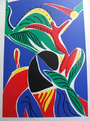 Yolande Brouwers - Zeefdruk. Titel, "Dans tussen hemel en aarde". kopen? Bied vanaf 15!