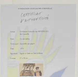 Corneille - Gesigneerde aquarel: Een Italiaanse zomer, 1976. kopen? Bied vanaf 2800!