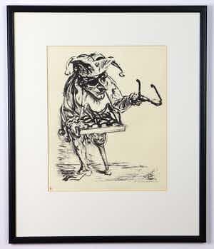 A. Paul Weber - Die Tatsachen sehen und nicht verzweifeln (Der Brillenverkäufer) verkocht voor € 295!