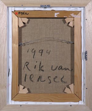 Rik van Iersel - Olieverf en collage op doek, Compositie met Twee figuren - Ingelijst kopen? Bied vanaf 600!