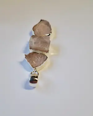 Nieuwe zilveren Ruwe rozenkwartshanger Sterlingzilveren 925 hanger kopen? Bied vanaf 75!
