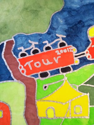 Martine Jacobs - Aquarel tekening Tour de France 2012 kopen? Bied vanaf 40!