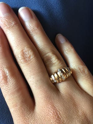 18K Goud - roodgouden ring met briljant geslepen diamant kopen? Bied vanaf 275!
