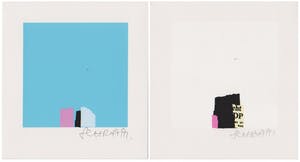 Bodo Schramm - Twee handgesigneerde zeefdrukken: Abstracte Composities I, II kopen? Bied vanaf 25!