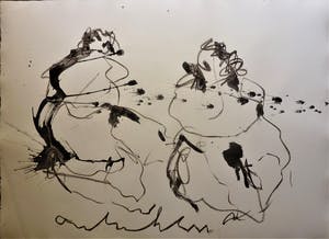 Anton Heyboer - 2 Vrouwen .Mooie krachtige schildering en aparte voorstelling . kopen? Bied vanaf 250!