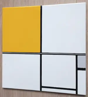 Piet Mondriaan - Composition B, with Double Line and Yellow and Gray, emaille op metaal (unica) kopen? Bied vanaf 450!