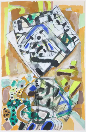 Lucebert - Gemengde techniek op papier, San Roque - Ingelijst kopen? Bied vanaf 1750!