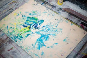 Dominik Smolik - Diptych Naples Yellow Red Light Impasto kopen? Bied vanaf 1!