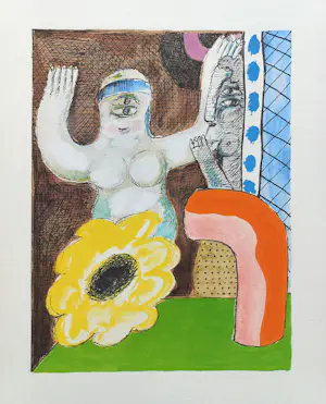 Horst Antes - Strip Teeth, complete uitgave met 7 pochoirs + gesigneerde aquarel kopen? Bied vanaf 1000!