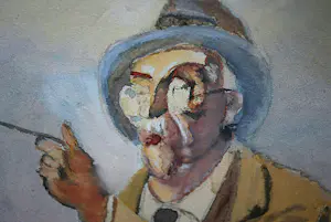 Piet van der Hem - Visser in de polder - zeer groot werk kopen? Bied vanaf 950!