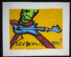 Herman Brood - Zeefdruk, Guitar man kopen? Bied vanaf 200!