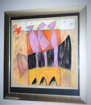 Lukie de Bree - Pastel, groot - mooi ingelijst verkocht voor € 75!