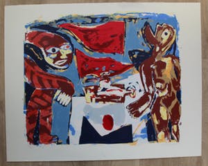 John Lie a Fo - Grote zeefdruk - 1988 kopen? Bied vanaf 45!