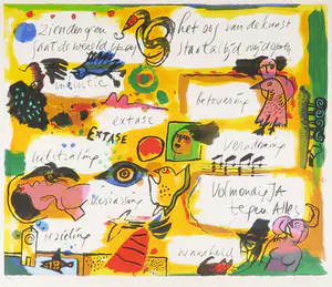 Corneille - Zeefdruk, Het oog van de kunst staat altijd wijd open - Ingelijst (Groot) kopen? Bied vanaf 250!