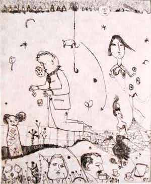 Sipke Huismans - Ingelijste ets "De Trekking" verkocht voor € 40!