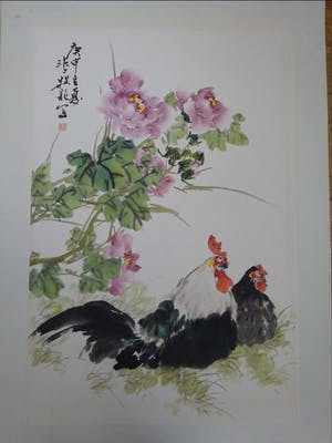Niet of onleesbaar gesigneerd - KIPPEN EN BLOEMEN kopen? Bied vanaf 1!