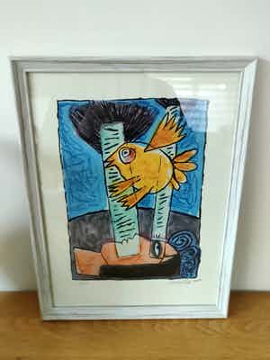 Corneille - Femme et Oiseau verkocht voor € 95!